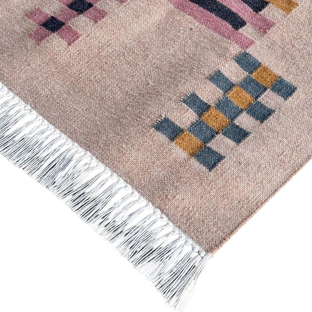 Handcrafted Multicolor Wool Vintage Dhurrie For Home